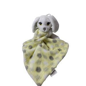 Little Beginnings Plush Puppy Lovey Comfort Security Blanket Yellow/Gray Polka